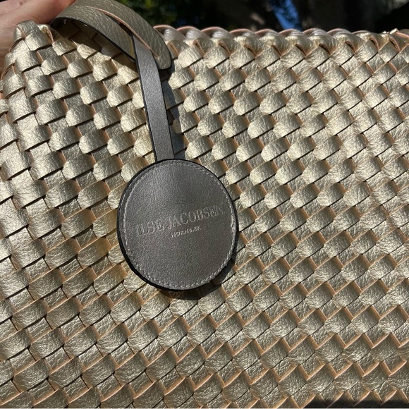 Ilse Jacobsen Hornbaek Bag Reversible Market Tote Silver Gold Braided Woven - Picture 8 of 12
